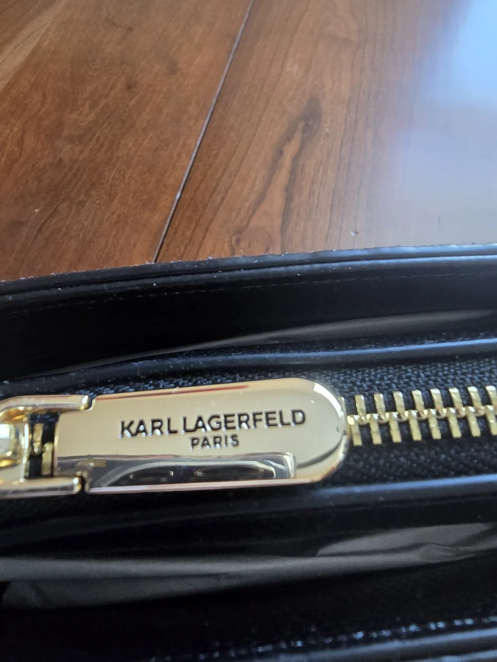 Karl Lagerfeld Denim Embellished Shoulder Bag with Gold Accents, New with Tags!